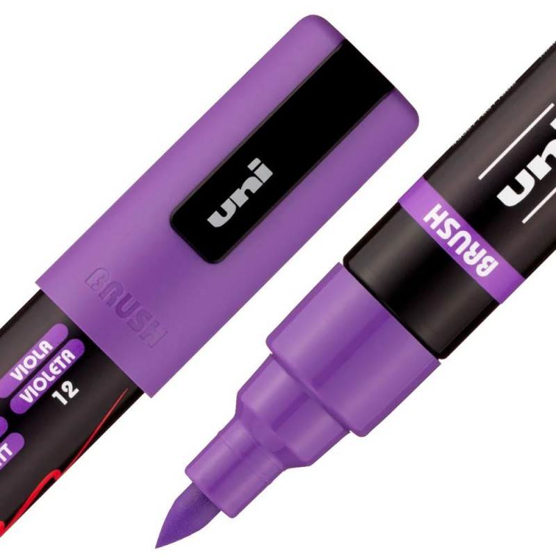 Μαρκαδόρος Posca Brush 1.0-4.0mm no 12 Violet Μαρκαδόρος Posca Brush 1.0-4.0mm no 12 Violet