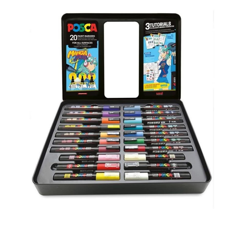 Posca Manga Hero Μεταλλική Κασετίνα με 20 Μαρκαδόρους Posca Manga Hero Μεταλλική Κασετίνα με 20 Μαρκαδόρους