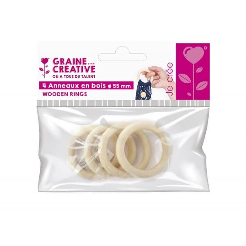Σετ 7 Ξύλινοι Κρίκοι 55mm