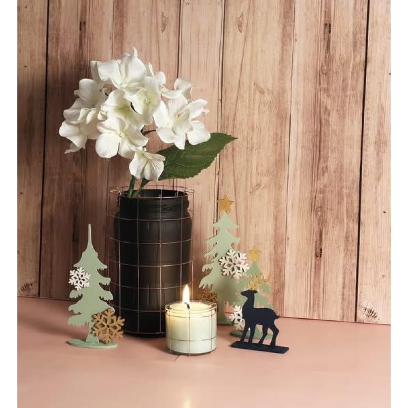 Σετ 6 Ξύλινα Χριστουγεννιάτικα Στολίδια σε Καρτέλα