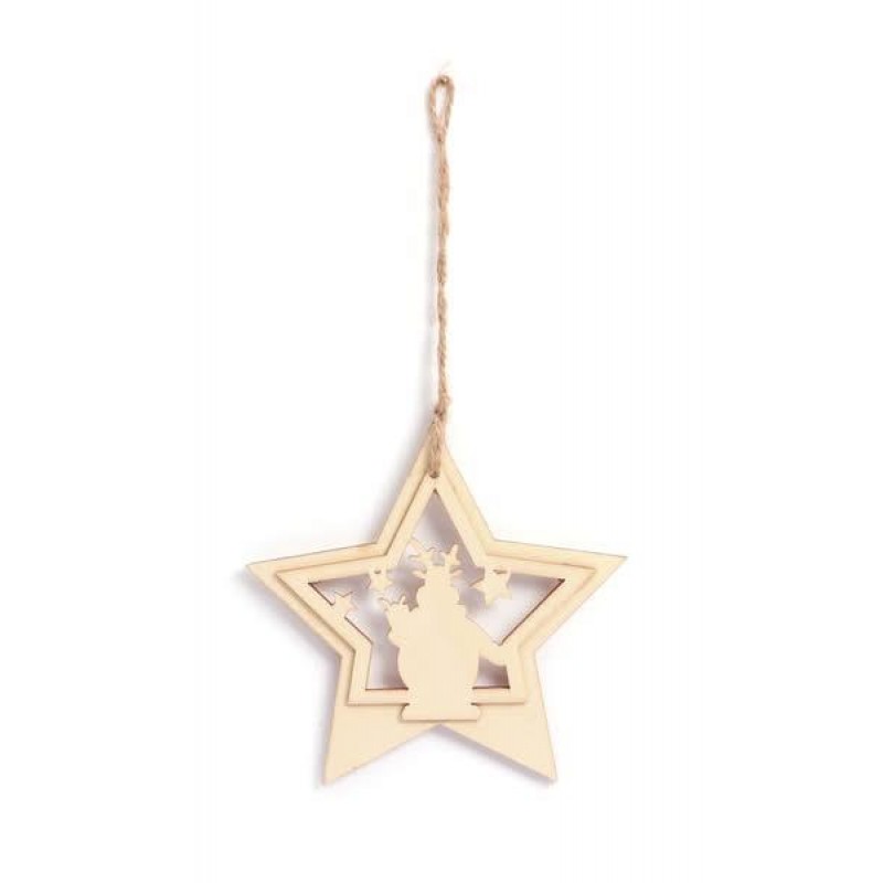 Ξύλινο Χριστουγεννιάτικα Στολίδι Αστέρι 158 x 130 x 7mm