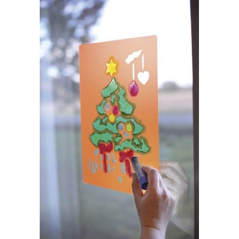 Σετ 2 Στένσιλ Αγιος Βασίλης - Ελατο 33 x 23 cm