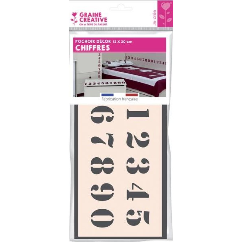 Στένσιλ 12x20cm Αριθμοί