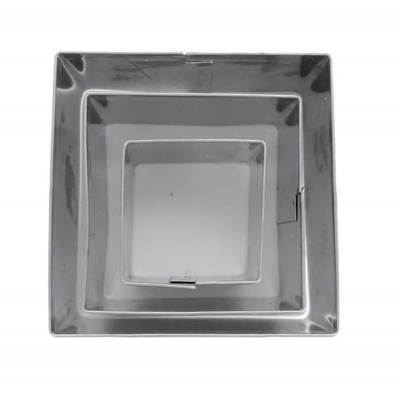 Σετ 3 Μεταλλικά Κουπ Πατ Τετράγωνα 20-30-40mm