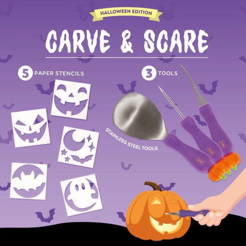 Legami Κιτ Σκαλίσματος Κολοκύθας για το Halloween - Carve and Scare
