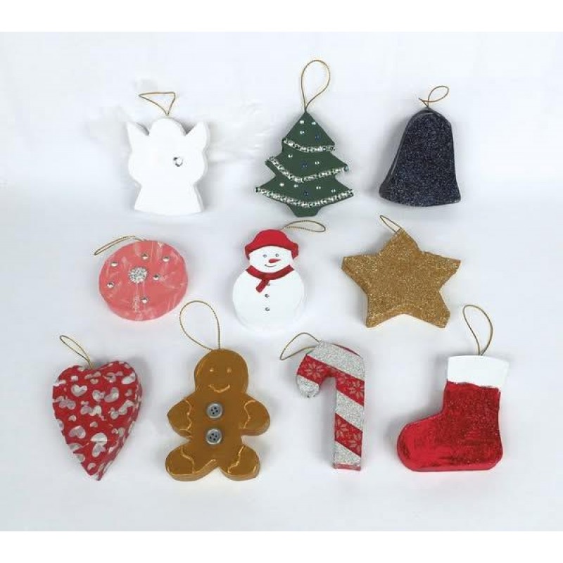 Σετ 10 Χριστουγεννιάτικα Στολίδια 80mm