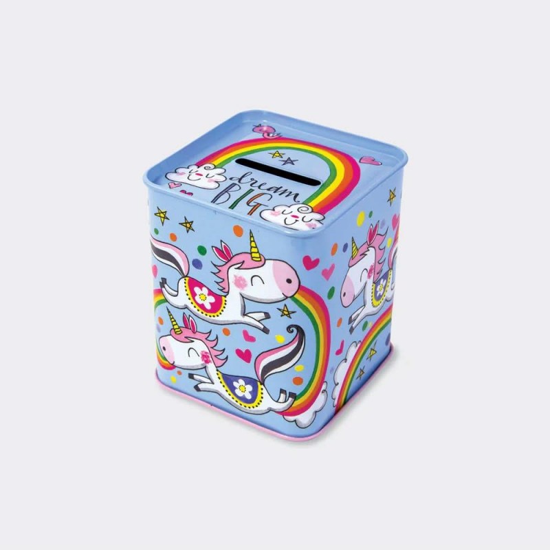 Rachel Ellen Design Κουμπαράς Μεταλλικός Dream Big Unicorns