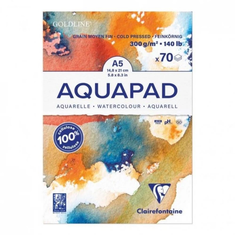 Clairefontaine Μπλοκ Ακουαρέλας AquaPad Cold Pressed  70 φύλλων A5 (14,8x21cm) 300gr