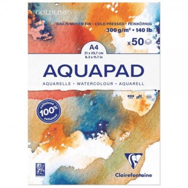 Clairefontaine Μπλοκ Ακουαρέλας AquaPad Cold Pressed  50 φύλλων A4 (21x29,7cm) 300gr Clairefontaine Μπλοκ Ακουαρέλας AquaPad Cold Pressed  50 φύλλων A4 (21x29,7cm) 300gr