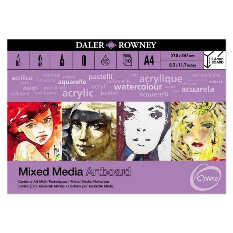 Daler Mixed Media ArtBoard A4 - 210mm x 297mm 10 φύλλα Daler Mixed Media ArtBoard A4 - 210mm x 297mm 10 φύλλα