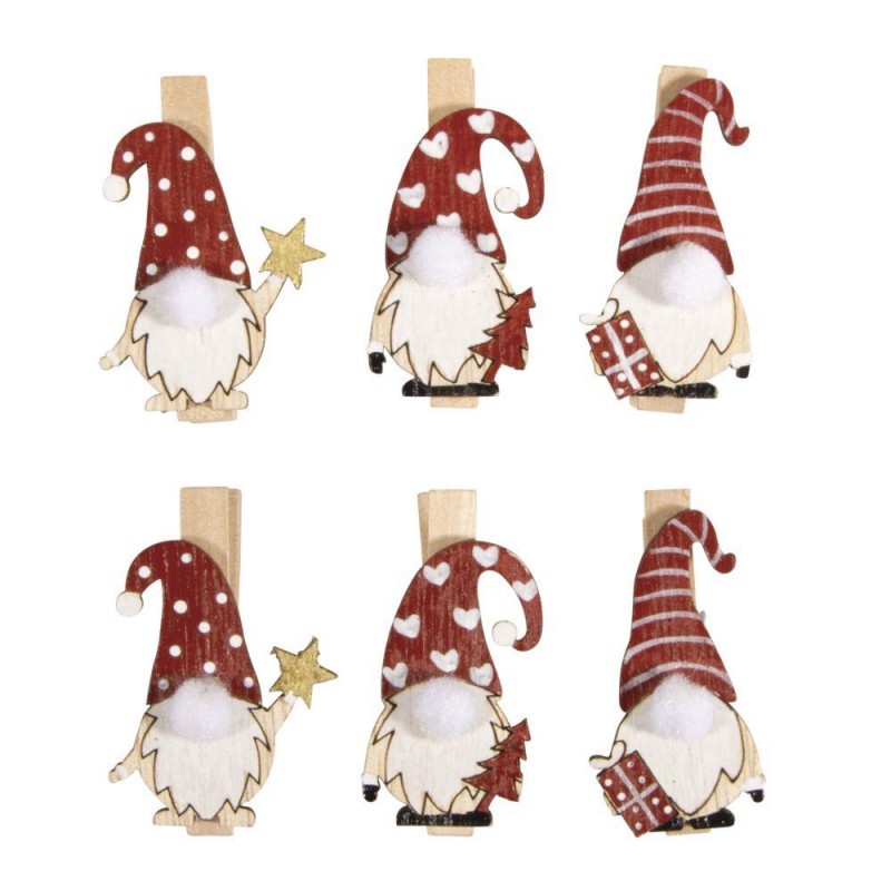 6 Ξύλινα Μανταλάκια Χριστουγεννιάτικα