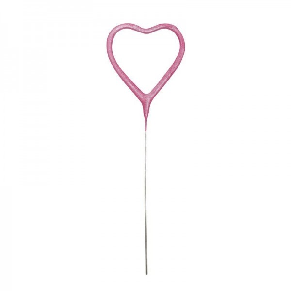 Βεγγαλικά τούρτας Ρόζ-Χρυσό Καρδιά 18cm 8τεμ