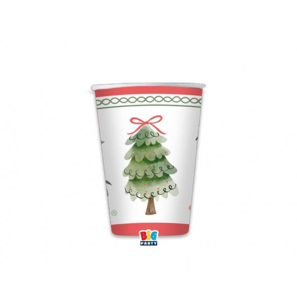 Ποτήρια Χάρτινα 250ml Joyful Christmas  6τεμ