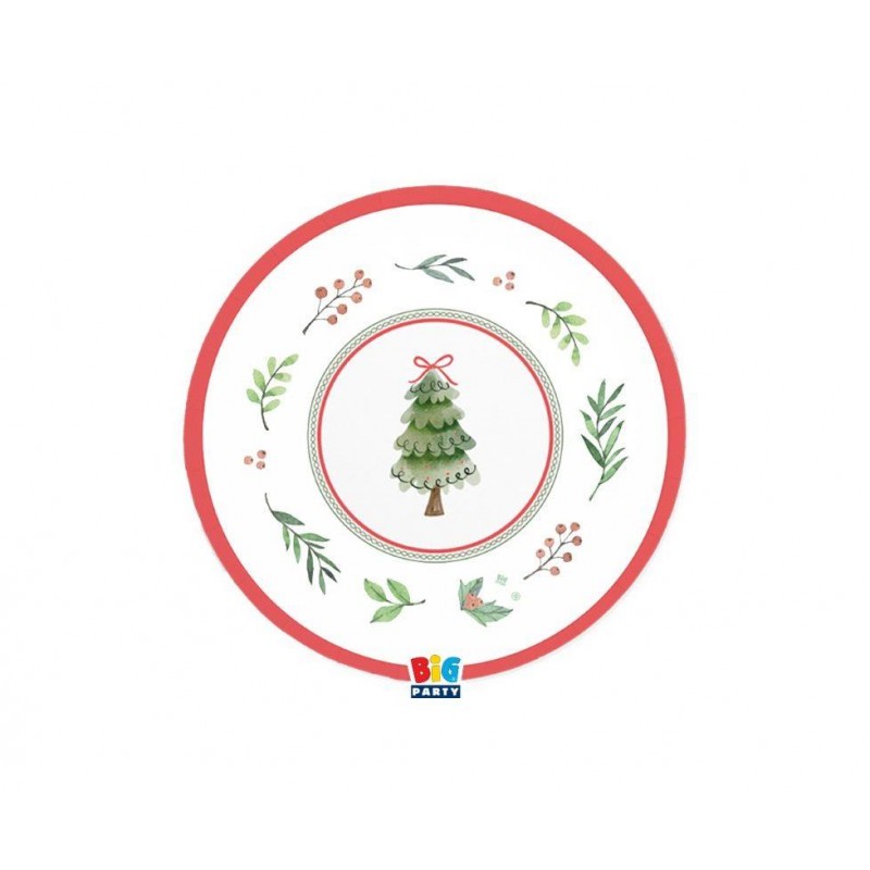 Πιάτα Χάρτινα Γλυκού 18cm Joyful Christmas 6τεμ