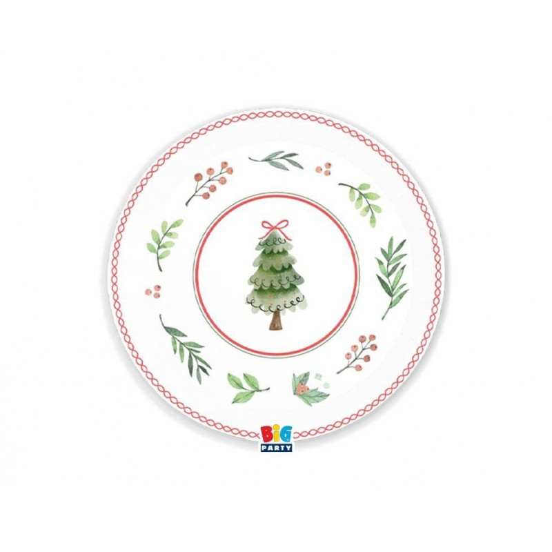 Πιάτα Χάρτινα Φαγητού 22cm Joyful Christmas 6τεμ