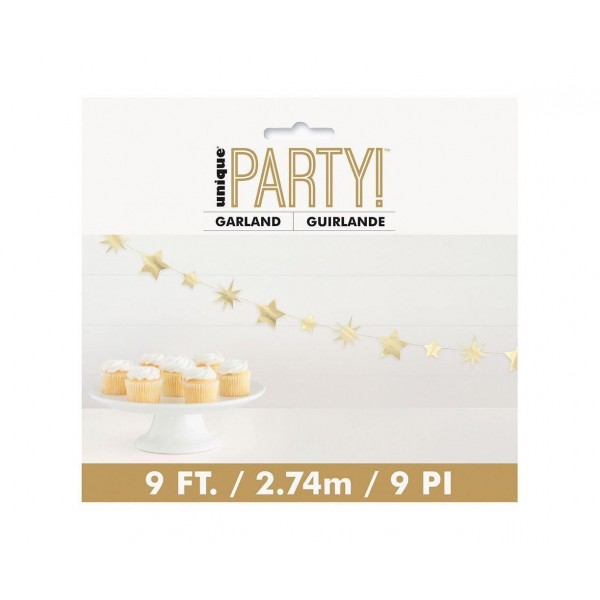 Γιρλάντα με Χρυσά Αστέρια 274cm