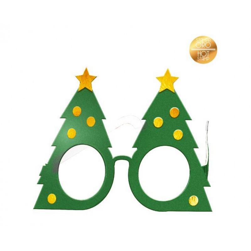 Xάρτινα Γυαλιά Χριστουγεννιάτικο Δέντρο 6τεμ
