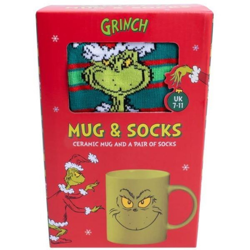 Σετ Δώρου Κεραμική Κούπα και Κάλτσες The Grinch