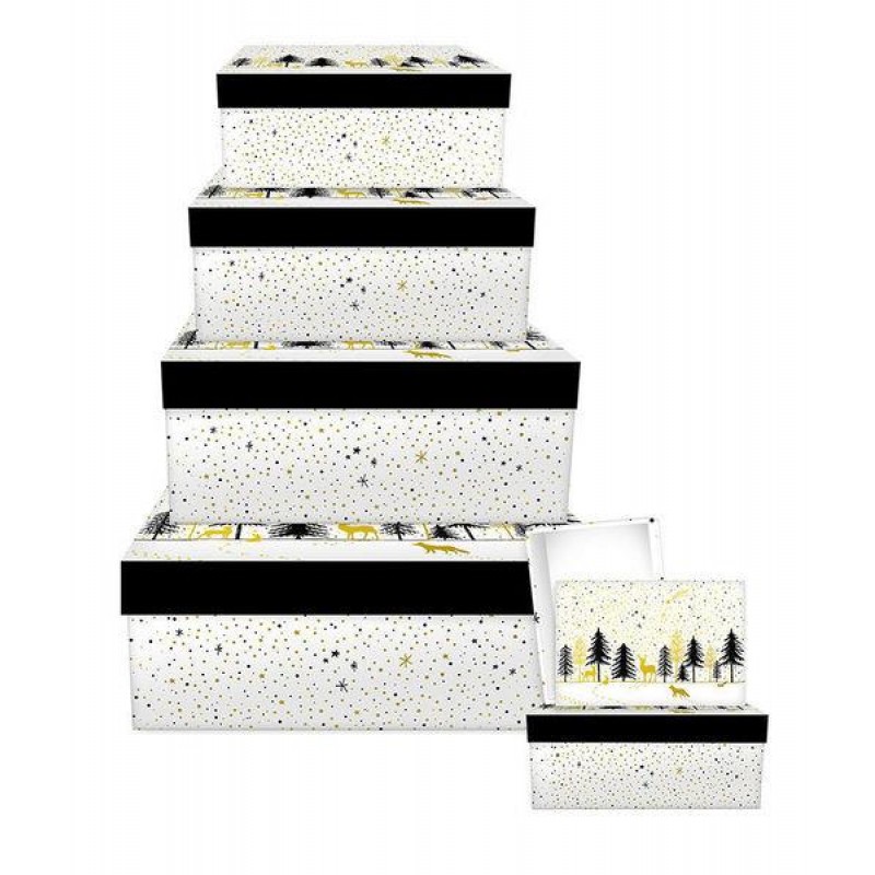 Χάρτινο Κουτί Modern Wintertime Medium 17,5cm x 12cm x 7cm