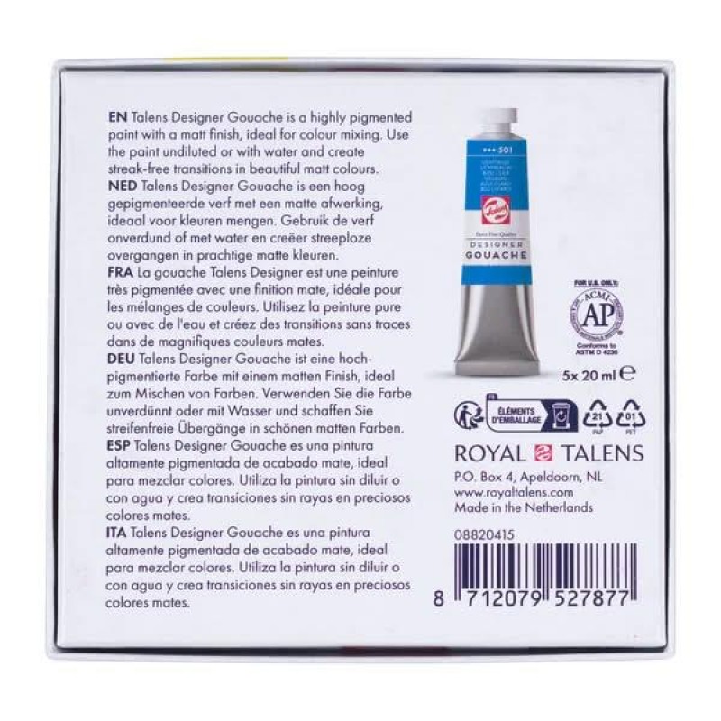 Talens Σετ 5 Τέμπερες Extra fine 20ml