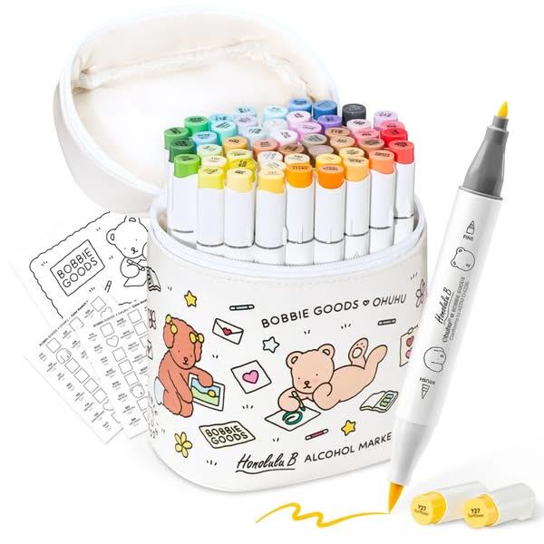 Ohuhu Σετ 48 Μαρκαδόρων Οινοπνεύματος Honolulu  Bobbie Goods Με Διπλή Μύτη Πινέλο-Λεπτή