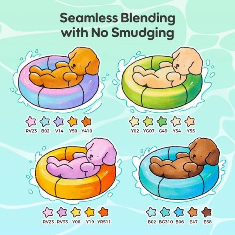 Ohuhu Σετ 48 Μαρκαδόρων Οινοπνεύματος Honolulu  Bobbie Goods Με Διπλή Μύτη Πινέλο-Λεπτή