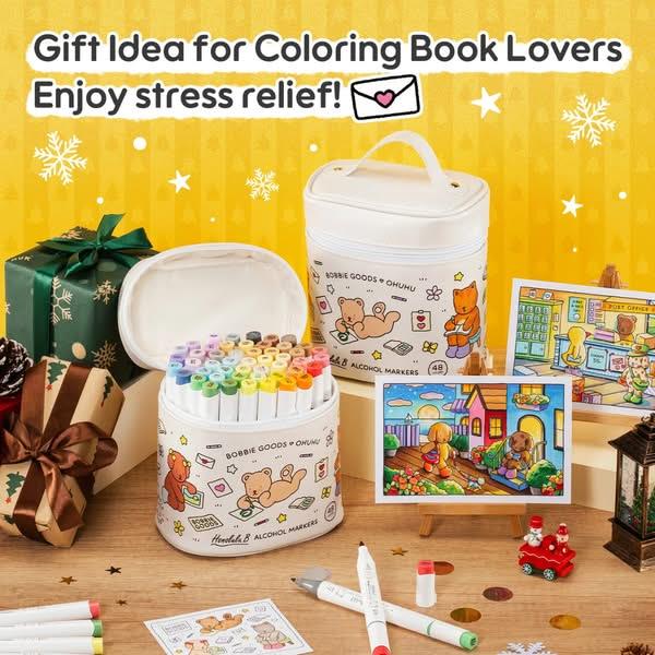 Ohuhu Σετ 48 Μαρκαδόρων Οινοπνεύματος Honolulu Bobbie Goods Με Διπλή Μύτη Πινέλο-Λεπτή Ohuhu Σετ 48 Μαρκαδόρων Οινοπνεύματος Honolulu Bobbie Goods Με Διπλή Μύτη Πινέλο-Λεπτή