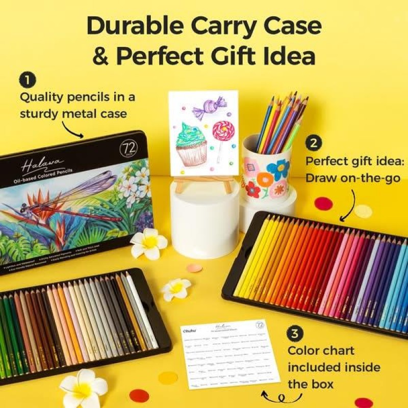 Ohuhu Halawa Σετ 72 Oil-based Ξυλομπογιές