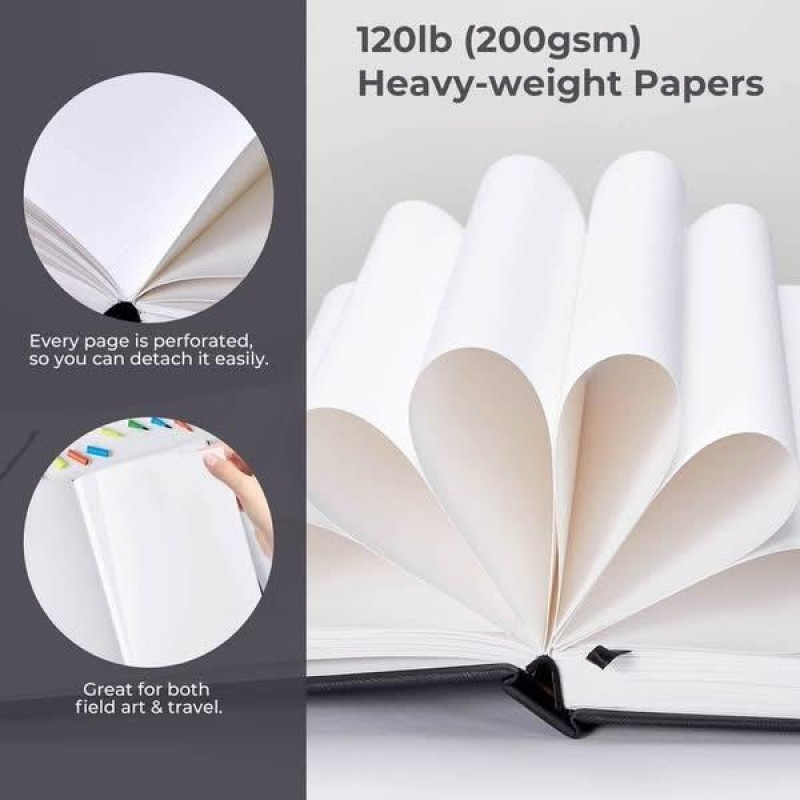 Ohuhu Marker Sketchbook 175x165mm 200gr Σκληρό Εξώφυλλο με Λάστιχο 30φ