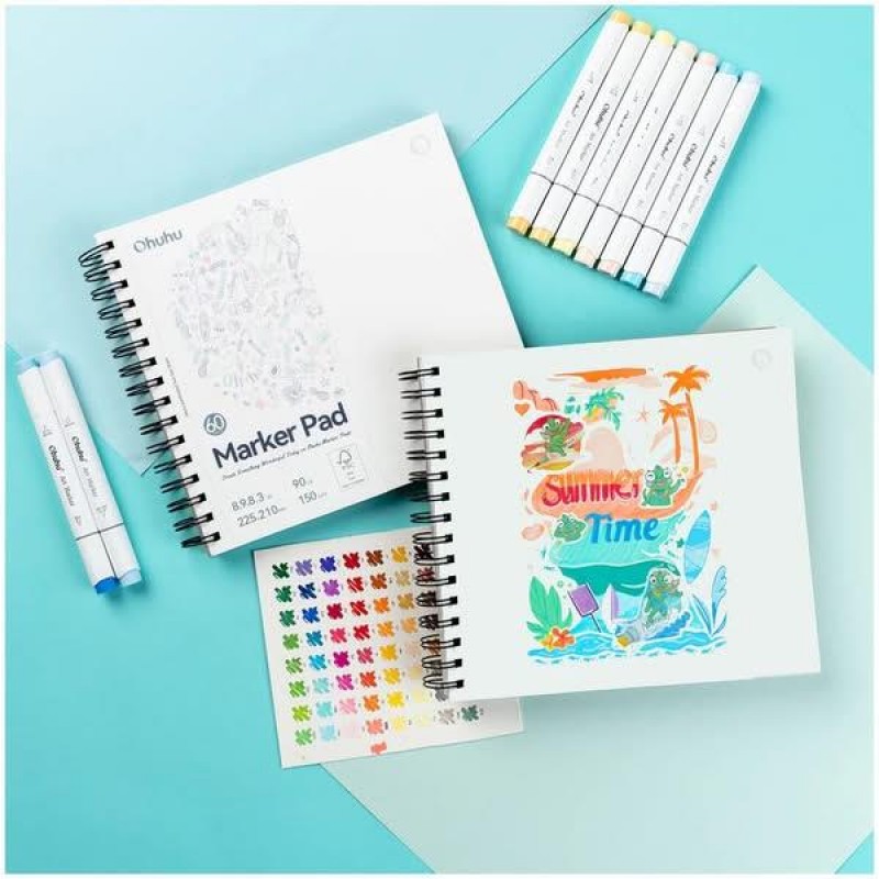 Ohuhu Marker Bleedproof Sketchbook Σπιράλ 22.5x21cm 150gr 60φ Ohuhu Marker Bleedproof Sketchbook Σπιράλ 22.5x21cm 150gr 60φ
