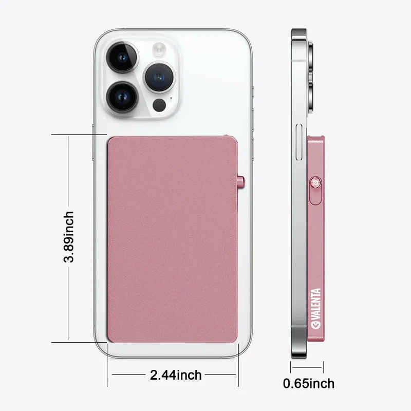 Valenta Card Protector Aluminium Magsafe Pink
