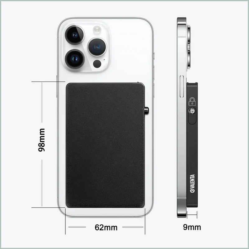 Valenta Card Protector Aluminium Magsafe Black