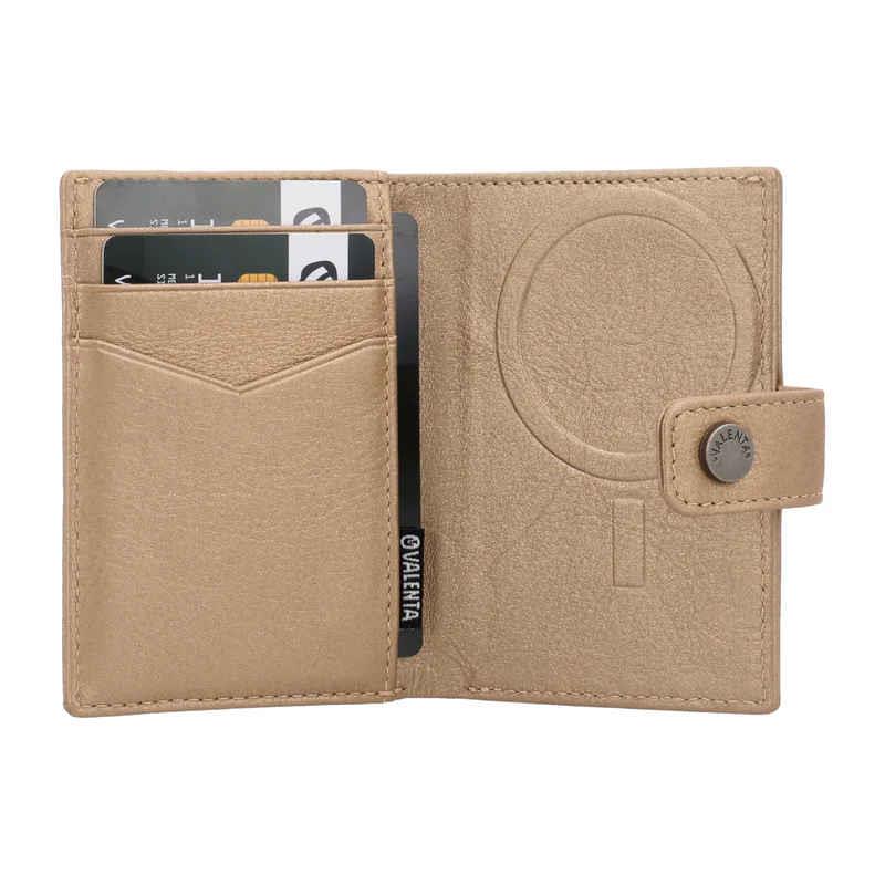 Valenta Card Wallet Leather Magsafe Metallic Sand