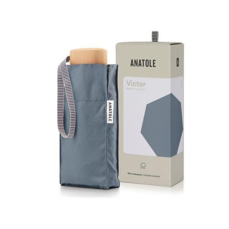 Victor Πτυσσόμενη Ομπρέλα Μπλέ - Γκρί