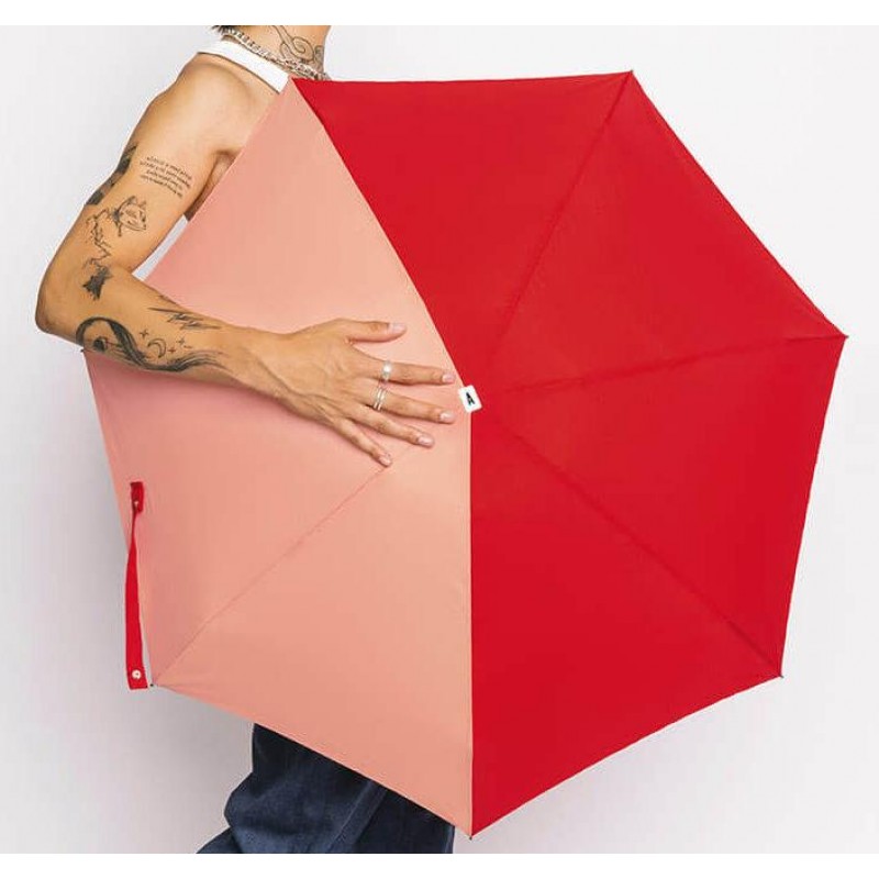 Edmond Πτυσσόμενη Δίχρωμη Ομπρέλα Κόκκινη - Κοραλί Edmond Πτυσσόμενη Δίχρωμη Ομπρέλα Κόκκινη - Κοραλί