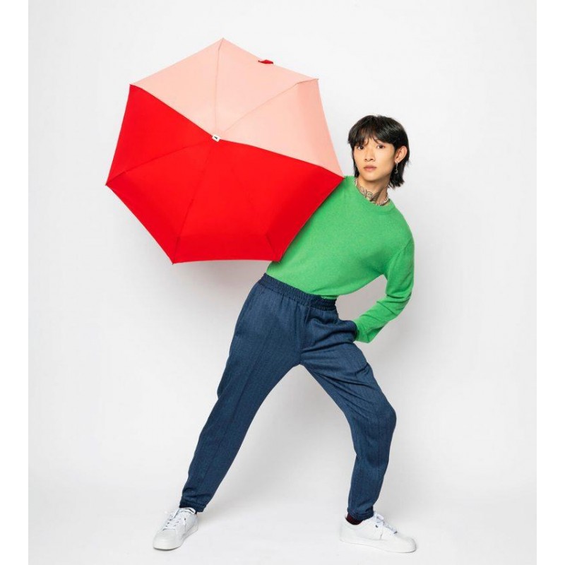 Edmond Πτυσσόμενη Δίχρωμη Ομπρέλα Κόκκινη - Κοραλί Edmond Πτυσσόμενη Δίχρωμη Ομπρέλα Κόκκινη - Κοραλί
