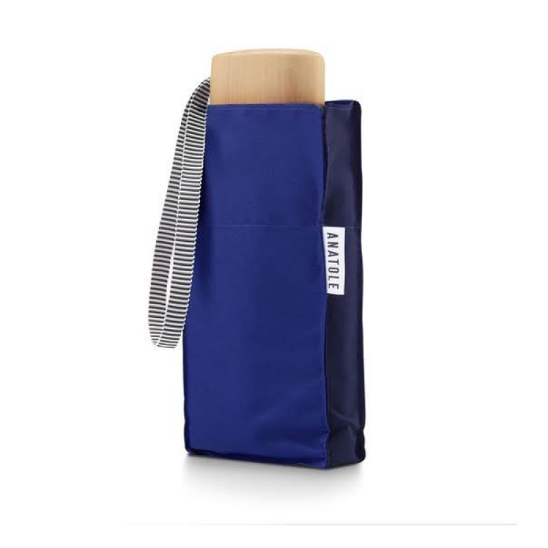 Victoire Πτυσσόμενη Δίχρωμη Ομπρέλα Μπλέ Ανοιχτό - Μπλέ Σκούρο