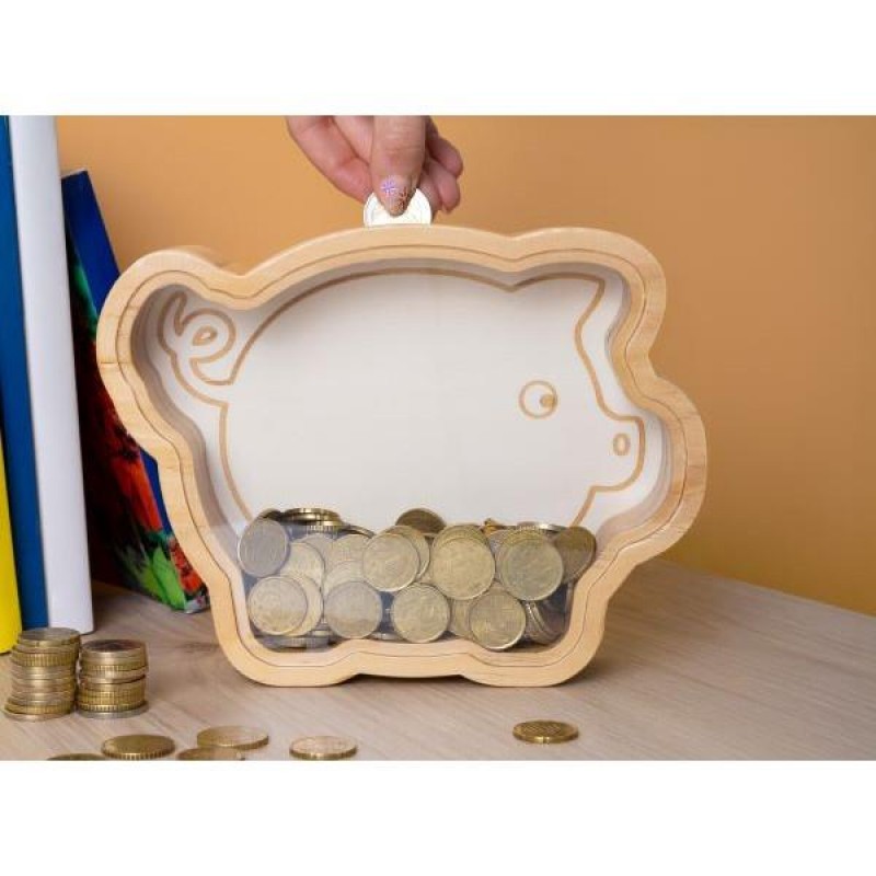 Fisura Ξύλινος Κουμπαράς Γουρουνάκι