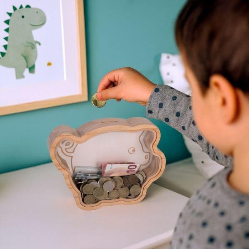 Fisura Ξύλινος Κουμπαράς Γουρουνάκι