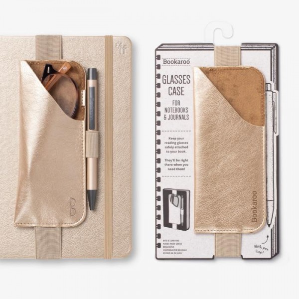 Bookaroo Θήκη Γιαλιών και Στυλό για Βιβλίο Χρυσή