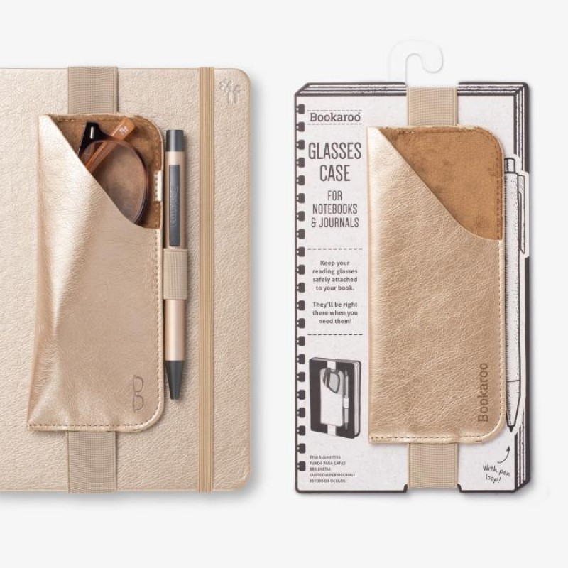 Bookaroo Θήκη Γιαλιών και Στυλό για Βιβλίο Χρυσή