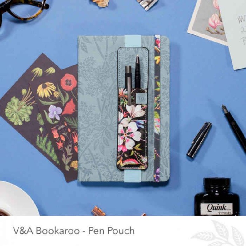 Bookaroo Κασετίνα με Υμάντα για Βιβλίο Black Floral