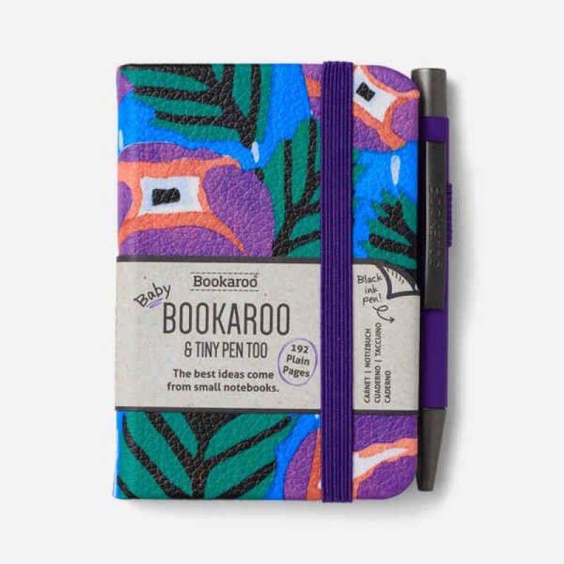 Σημειωματάριο Bookaroo A7 Με Στυλό Purple-Turquoise Floral Σημειωματάριο Bookaroo A7 Με Στυλό Purple-Turquoise Floral