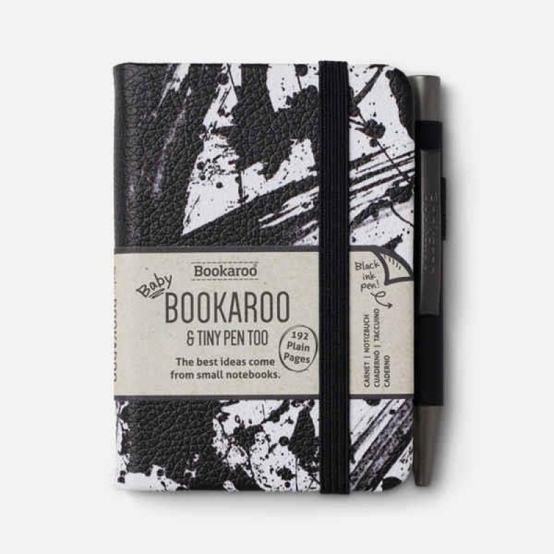 Σημειωματάριο Bookaroo A7 Με Στυλό Black-White Splatter Σημειωματάριο Bookaroo A7 Με Στυλό Black-White Splatter