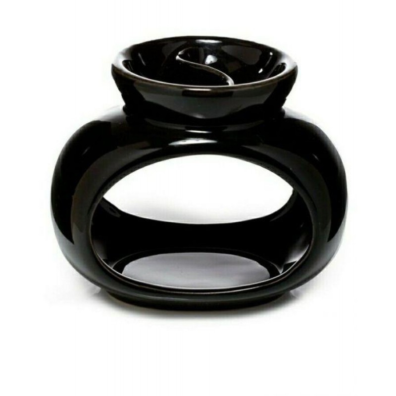 Wax Warmer Eden Ceramic Black Oval Double Dish Wax Warmer Eden Ceramic Black Oval Double Dish