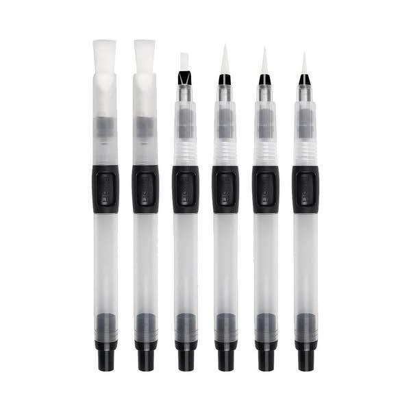 Σετ 6 Πινέλα με Δοχείο Νερού