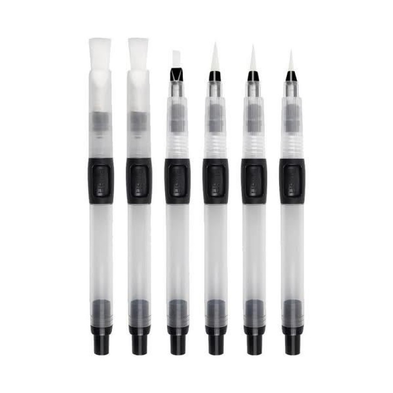 Σετ 6 Πινέλα με Δοχείο Νερού