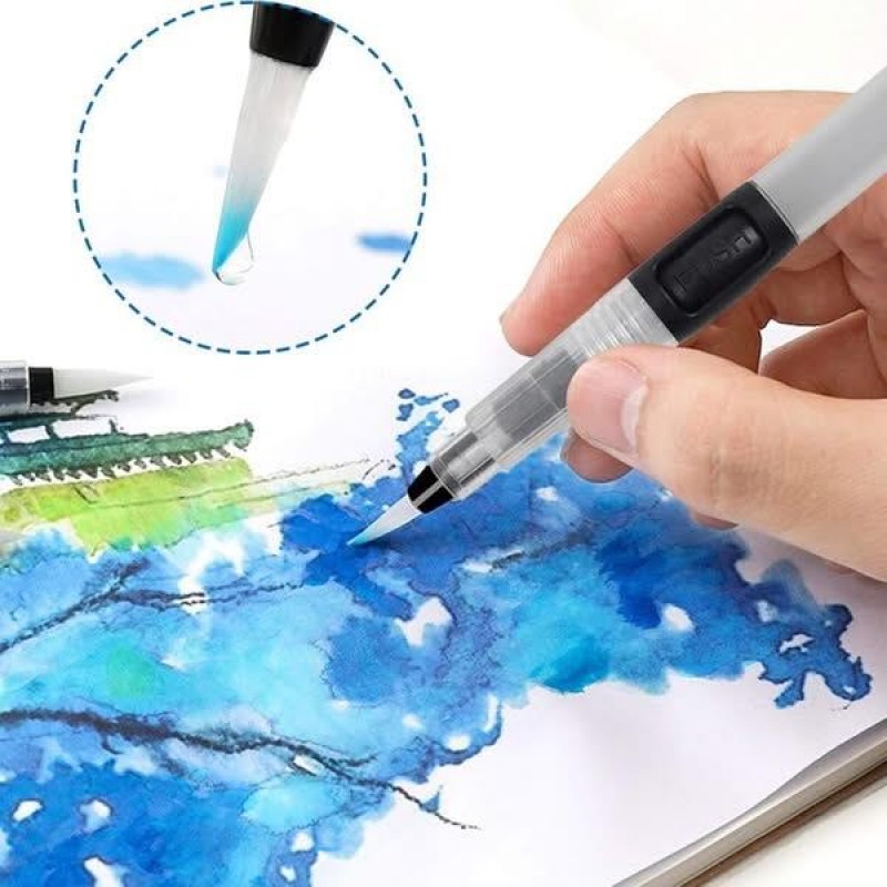 Σετ 6 Πινέλα με Δοχείο Νερού