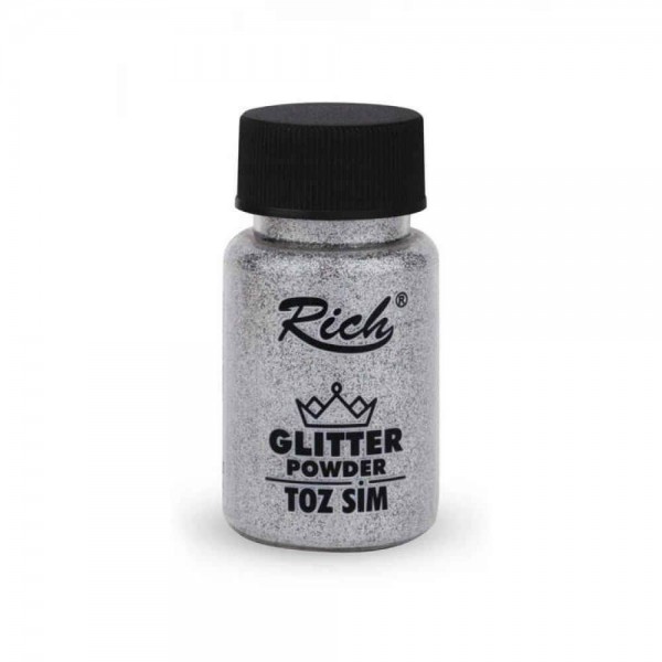 Rich 50ml Σκόνη Glitter 1935 Iridescent Silver