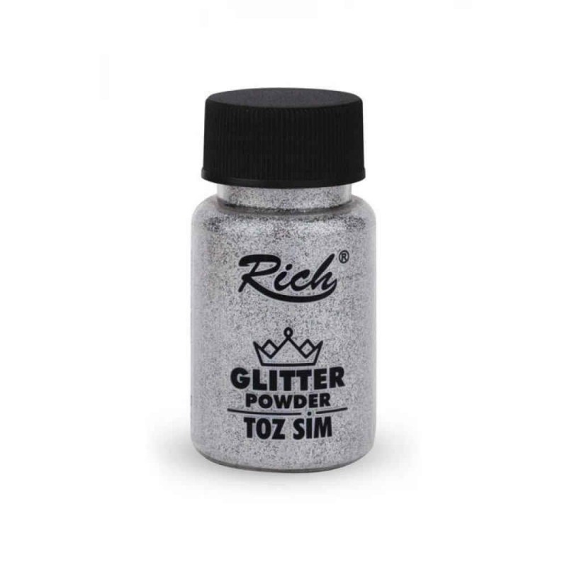 Rich 50ml Σκόνη Glitter 1935 Iridescent Silver